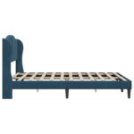 vidaXL Rám postele s čelnou doskou Modrá 140 x 190 cm Zamat – Obrázok 5