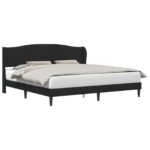 vidaXL Rám postele s čelnou doskou Čierna 180 x 200 cm Zamat – Obrázok 2