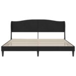 vidaXL Rám postele s čelnou doskou Čierna 180 x 200 cm Zamat – Obrázok 4