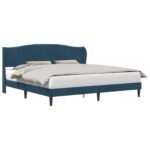 vidaXL Rám postele s čelnou doskou Modrá 180 x 200 cm Zamat – Obrázok 2