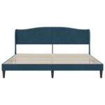 vidaXL Rám postele s čelnou doskou Modrá 180 x 200 cm Zamat – Obrázok 4