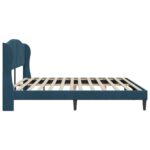 vidaXL Rám postele s čelnou doskou Modrá 200 x 200 cm Zamat – Obrázok 5