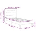 vidaXL Rám postele s LED pásikmi Čierna 90 x 190 cm Umelá koža – Obrázok 13