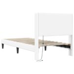 vidaXL Rám postele s LED pásikmi Biela 90 x 190 cm Umelá koža – Obrázok 8