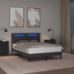 vidaXL Rám postele s LED pásikmi Sivá 120 x 190 cm Umelá koža – Obrázok 4