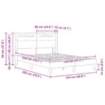 vidaXL Rám postele s LED pásikmi Sivá 120 x 200 cm Umelá koža – Obrázok 12