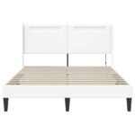 vidaXL Rám postele s LED pásikmi Biela 140 x 190 cm Umelá koža – Obrázok 6