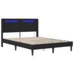 vidaXL Rám postele s LED pásikmi Čierna 140 x 200 cm Umelá koža – Obrázok 5