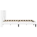 vidaXL Rám postele s LED pásikmi Biela 140 x 200 cm Umelá koža – Obrázok 7