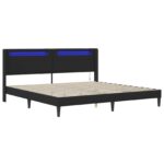 vidaXL Rám postele s LED pásikmi Čierna 180 x 200 cm Umelá koža – Obrázok 5