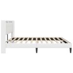vidaXL Rám postele s LED pásikmi Biela 180 x 200 cm Umelá koža – Obrázok 7