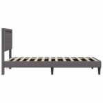 vidaXL Rám postele s LED pásikmi Sivá 90 x 190 cm Umelá koža – Obrázok 7
