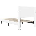 vidaXL Rám postele s LED pásikmi Biela 90 x 190 cm Umelá koža – Obrázok 8
