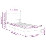 vidaXL Rám postele s LED pásikmi Sivá 90 x 200 cm Umelá koža – Obrázok 12