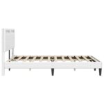 vidaXL Rám postele s LED pásikmi Biela 120 x 190 cm Umelá koža – Obrázok 7