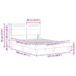 vidaXL Rám postele s LED pásikmi Čierna 120 x 200 cm Umelá koža – Obrázok 12