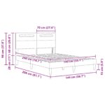 vidaXL Rám postele s LED pásikmi Čierna 140 x 200 cm Umelá koža – Obrázok 12