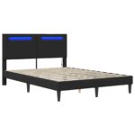 vidaXL Rám postele s LED pásikmi Čierna 140 x 200 cm Umelá koža – Obrázok 5