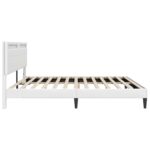 vidaXL Rám postele s LED pásikmi Biela 200 x 200 cm Umelá koža – Obrázok 7