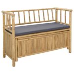 vidaXL Záhradná úložná lavica 110 x 47 x 80 cm Bambus Prírodná – Obrázok 2