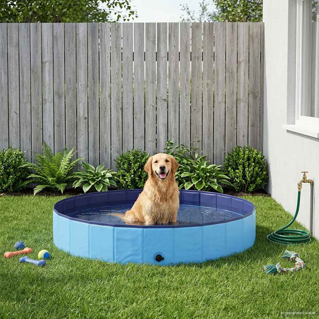 42028267_1.jpg vidaXL Bazén pre psa Modrá Ø200 x 30 cm Hustý PVC – Obrázok 1