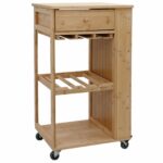 vidaXL Kuchynský vozík na kolieskach Prírodná 47,5 x 36 x 83 cm Bambus – Obrázok 2