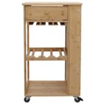 vidaXL Kuchynský vozík na kolieskach Prírodná 47,5 x 36 x 83 cm Bambus – Obrázok 4