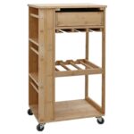 vidaXL Kuchynský vozík na kolieskach Prírodná 47,5 x 36 x 83 cm Bambus – Obrázok 6