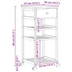 vidaXL Kuchynský vozík na kolieskach Prírodná 37 x 36 x 80 cm Bambus – Obrázok 10