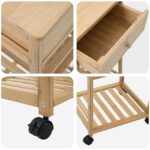 vidaXL Kuchynský vozík na kolieskach Prírodná 37 x 36 x 80 cm Bambus – Obrázok 8