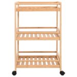 vidaXL Kuchynský vozík na kolieskach Prírodná 46 x 38 x 76 cm Bambus – Obrázok 4