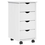 vidaXL Koliesková skriňa s kolesom Biela 34 x 39 x 65,5 cm – Obrázok 2