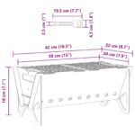 vidaXL Kempingový ohnisko 42 x 22 x 18 cm Nehrdzavejúca oceľ – Obrázok 11