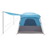 vidaXL Rodinný stan so strechou Modrá 320 x 210 x 180 cm Polyester – Obrázok 6