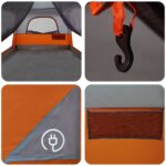 vidaXL Rodinný stan Šedá a oranžová 320 x 210 x 180 cm Polyester – Obrázok 10