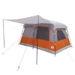 vidaXL Rodinný stan Šedá a oranžová 320 x 210 x 180 cm Polyester – Obrázok 3