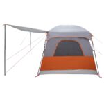 vidaXL Rodinný stan Šedá a oranžová 320 x 210 x 180 cm Polyester – Obrázok 6