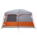 vidaXL Rodinný stan Šedá a oranžová 320 x 210 x 180 cm Polyester – Obrázok 7