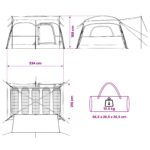 vidaXL Rodinný stan Armádna zelená 320 x 210 x 180 cm Polyester – Obrázok 13