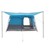 vidaXL Rodinný stan so strechou Modrá 380 x 260 x 190 cm Polyester – Obrázok 4