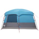 vidaXL Rodinný stan so strechou Modrá 380 x 260 x 190 cm Polyester – Obrázok 7
