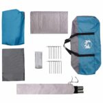 vidaXL Rodinný stan so strechou Modrá 380 x 260 x 190 cm Polyester – Obrázok 9
