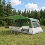 vidaXL Rodinný stan Zelená 420 x 305 x 200 cm Polyester a oceľ