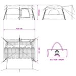vidaXL Rodinný stan Zelená 420 x 305 x 200 cm Polyester a oceľ – Obrázok 13