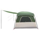 vidaXL Rodinný stan Zelená 420 x 305 x 200 cm Polyester a oceľ – Obrázok 6