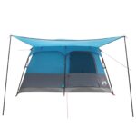 vidaXL Rodinný stan Modrá 420 x 305 x 200 cm Polyester a oceľ – Obrázok 5