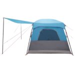 vidaXL Rodinný stan Modrá 420 x 305 x 200 cm Polyester a oceľ – Obrázok 6
