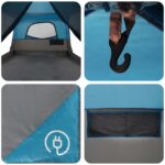 vidaXL Rodinný stan Modrá 500 x 400 x 230 cm Polyester a oceľ – Obrázok 10