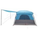 vidaXL Rodinný stan Modrá 500 x 400 x 230 cm Polyester a oceľ – Obrázok 6