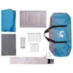 vidaXL Rodinný stan Modrá 500 x 400 x 230 cm Polyester a oceľ – Obrázok 9